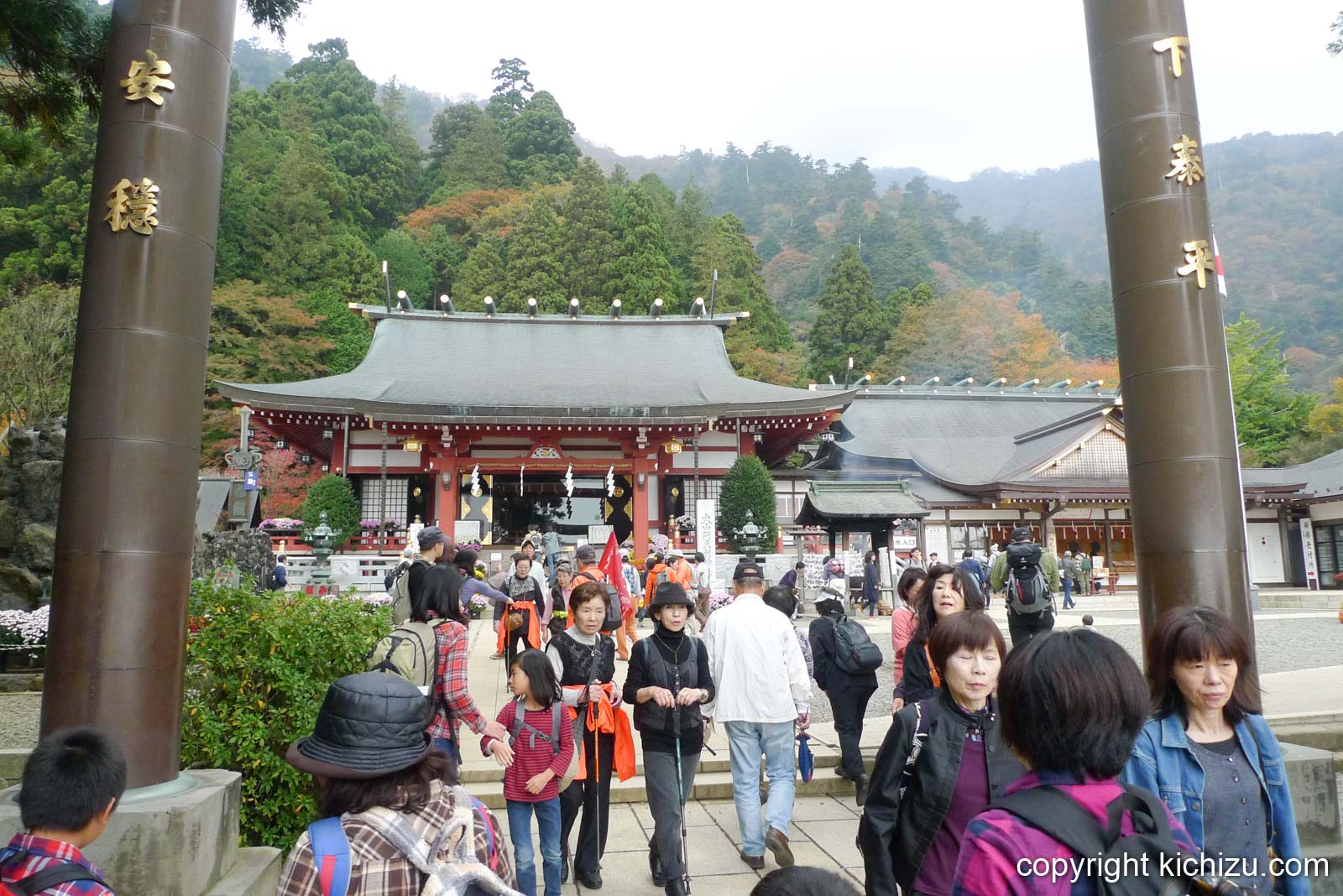大山阿夫利神社下社の本堂前の鳥居