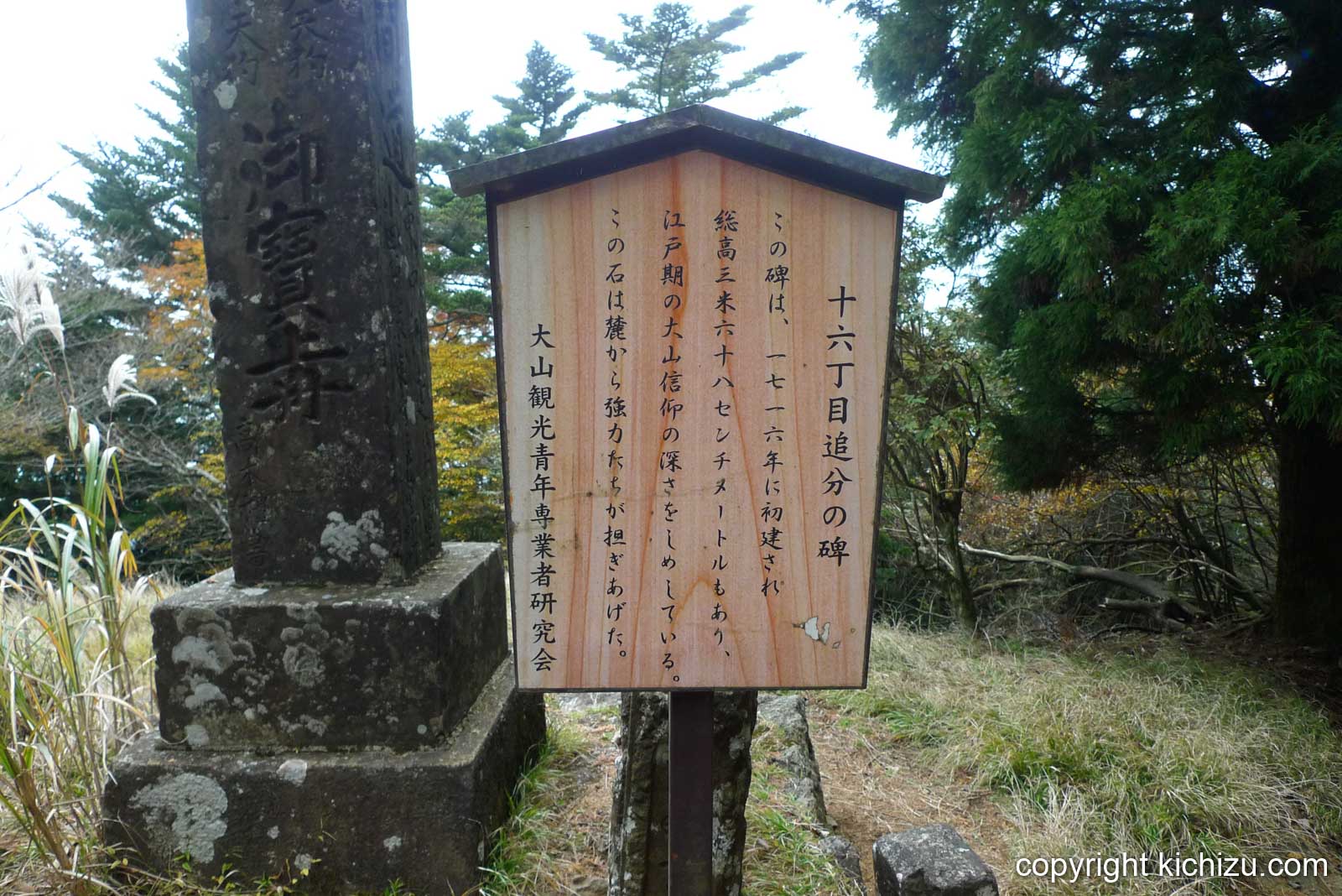 大山十六丁目追分の碑の解説板